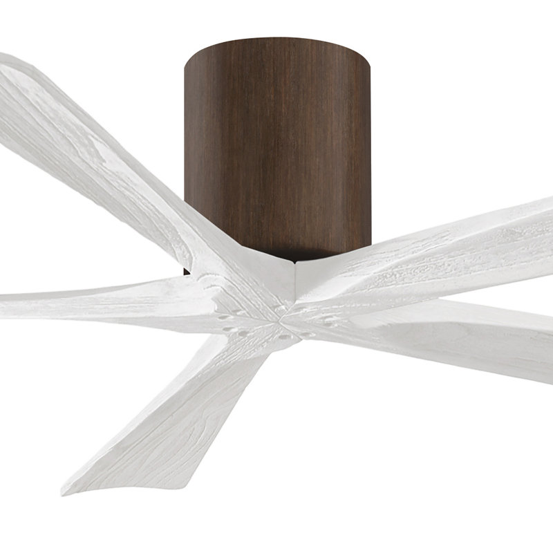Ventilateur à pales encastré 5 pales Irene, Finition du boîtier du ventilateur, Noyer, Blanc mat