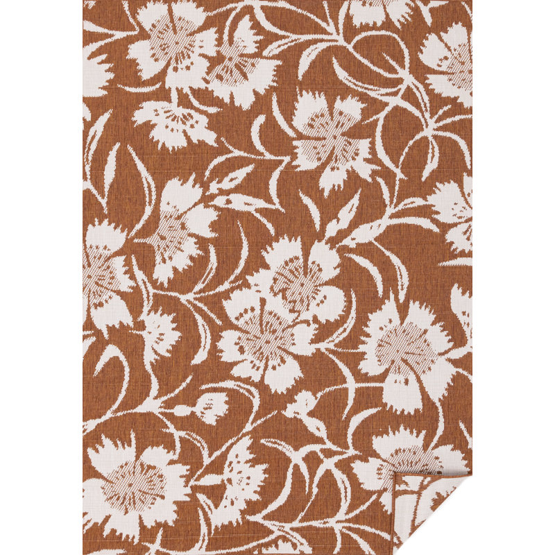 Tapis de salon en polypropylène botanique Eusden, Rectangle 7 pi 10 po x 11 pi 2 po