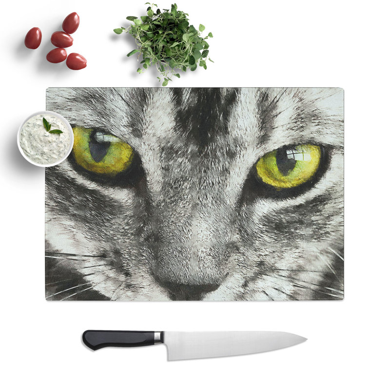 Portrait of a Cat Vol.9 Painting Chopping Board, 0.4cm H x 28.5cm W x 39cm L