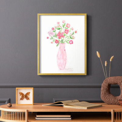Boho Pinwheel Bouquet I, reproduction encadrée - bois massif