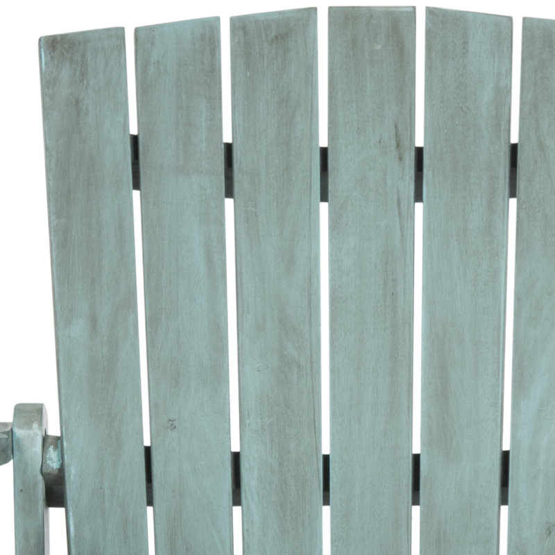 Chaise Adirondack en bois Melida, Bleu maisonnette de plage