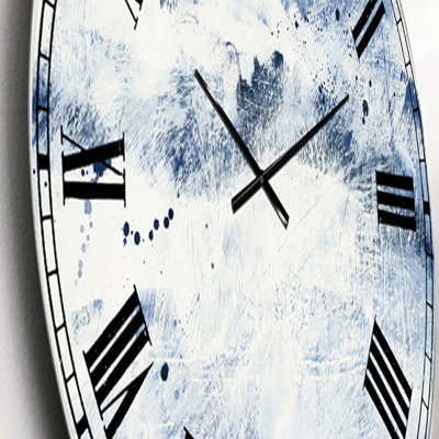 Blue Wipe Out - Cottage Round Metal Clock