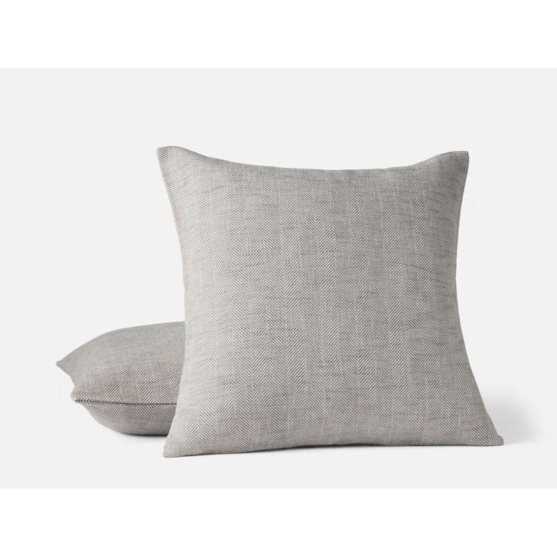 Housse de coussin Canyon, Carré 22 po, Graphite à chevrons