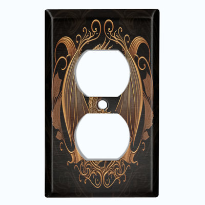 Copper Rust Patina Teal Print 1 - Gang Duplex Outlet Standard Wall Plate
