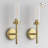 Brass Wall Sconce Light, 16.25'' Gold Sconces Wall Decor With Clear Glass Shade (set Of 2)