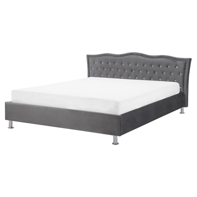 Oasis Upholstered Bed, European Kingsize (160 x 200 cm), Dark Grey