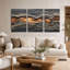 Ensemble de 3 toiles murales à motif de bois brûlé avec cœur orange lumineux-2019025890