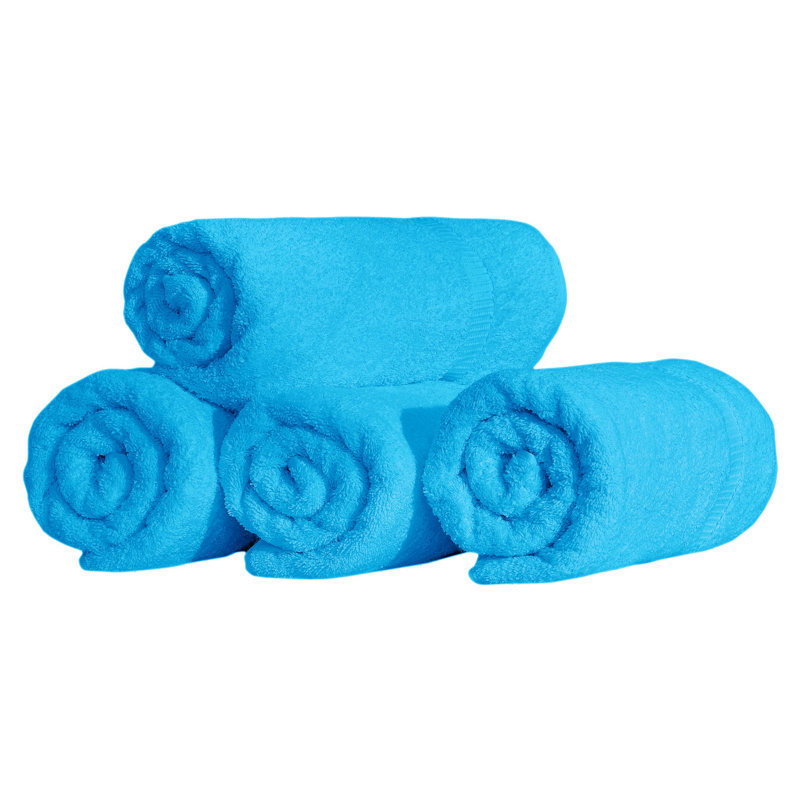 Serviettes de bain en coton Armel - séchage rapide et sensation moelleuse, qualité hôtel et spa, ensemble de 4, Turquoise