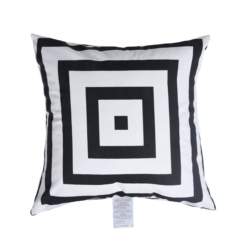 Dann Foley Trellis Cotton Throw Pillow, Black/White