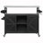 Outdoor Kitchen Island, Rolling Bar Cart & Storage Cabinet, Farmhouse Solid Wood Outdoor Grill Table with Stainless Steel Top, Spice Rack , Towel Rack for Kitchen & Barbecue, Black-230682596
