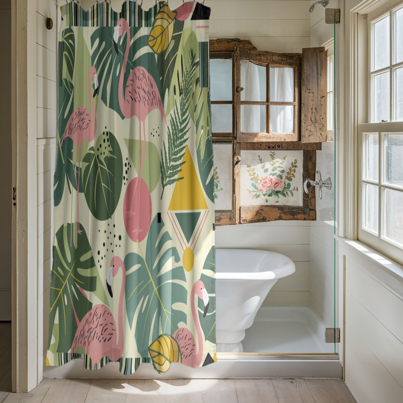 Rideau de douche Leafy Bird - Premium, H 74 po x l 71 po