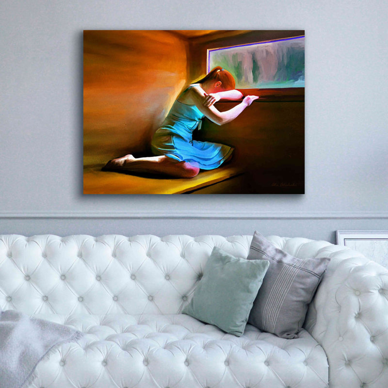 «Sad Girl» par Ata Alishahi, estampe numérique sur toile, H 40 po x l 54 po x P 1,5 po