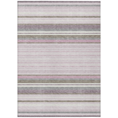 Machine Washable Indoor/Outdoor Drennen ACN2330 Stripes Rug