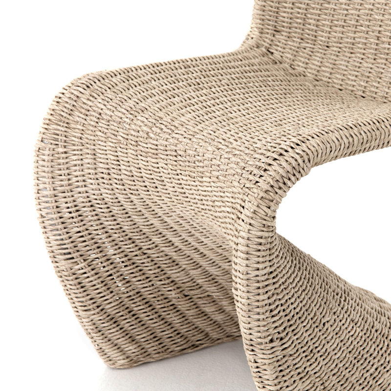 Daughtery Outdoor Dining Side Chair, Vintage White