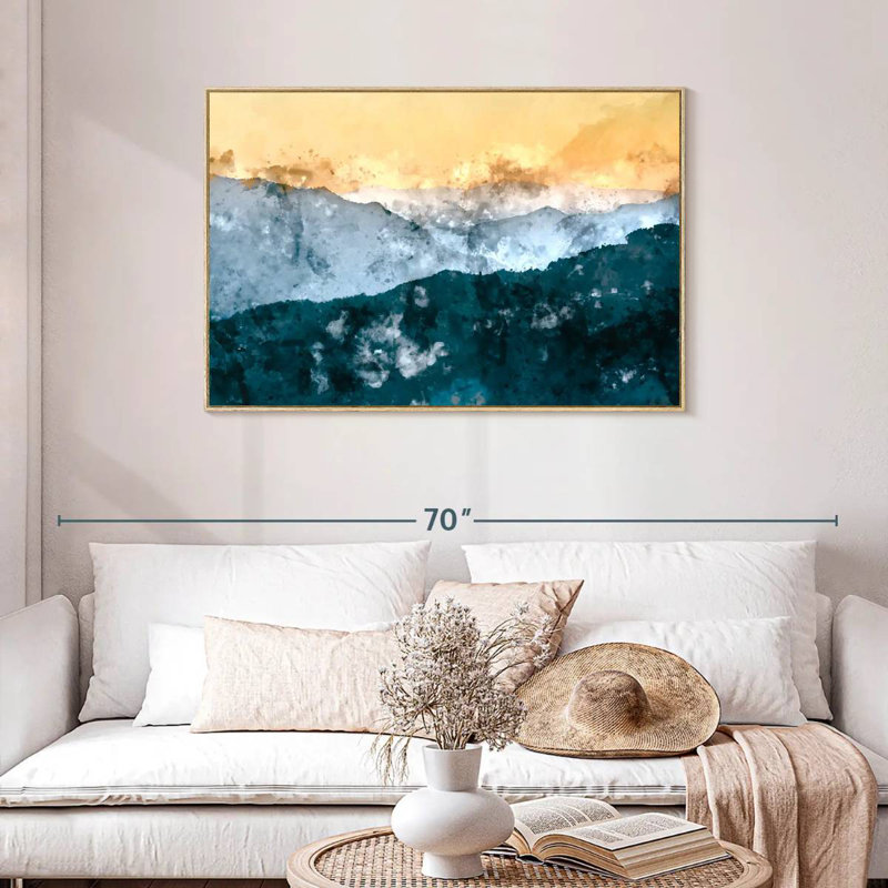 Montagne Chianna, Cadre flottant en bois naturel, 43 po x 29 po