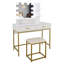 Ensemble de meuble-lavabo large 39,37 po avec tabouret et miroir Ronalie-327565984