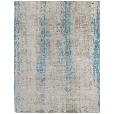 Tapis gris en laine noué à la main Copas