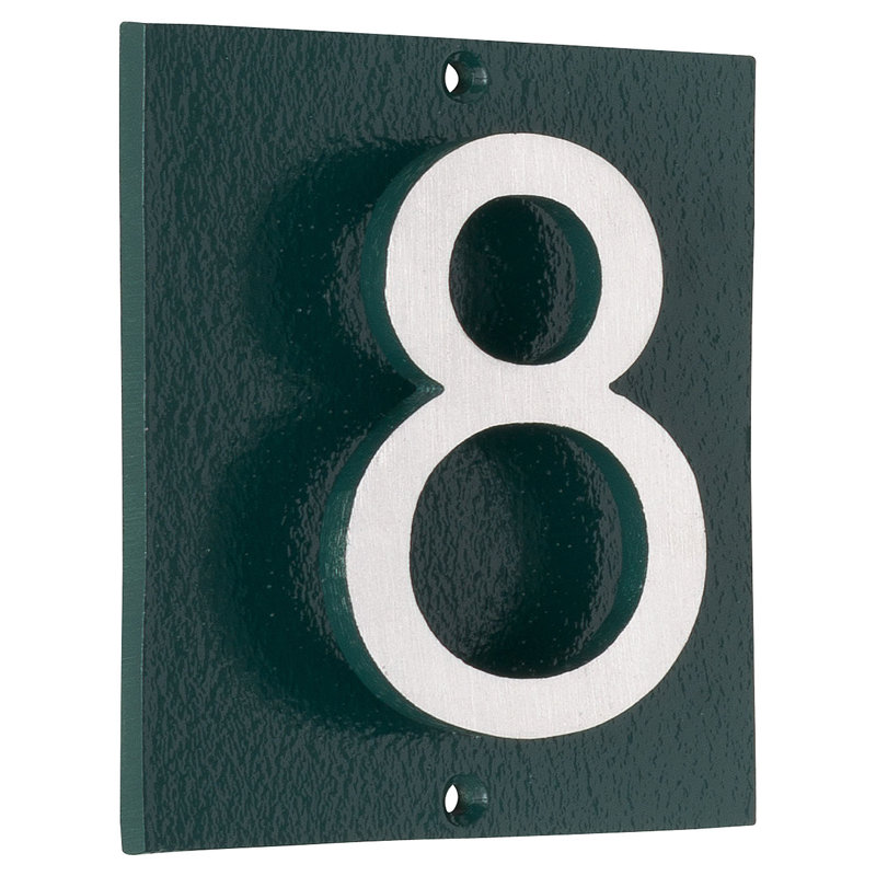 Plaque d'adresse verticale à 1 ligne flottante, Vert chasseur / deux tons, Oui