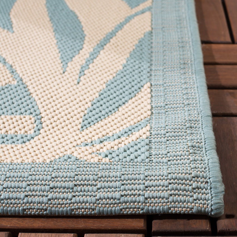 Herefordshire Performance Floral Indoor/Outdoor Area Rug, Square 6'7"