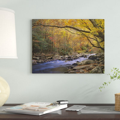 Little River Flowing Through Autumn Forest, Great Smoky Mountains National Park, Tennessee by Tim Fitzharris - Print on Canvas