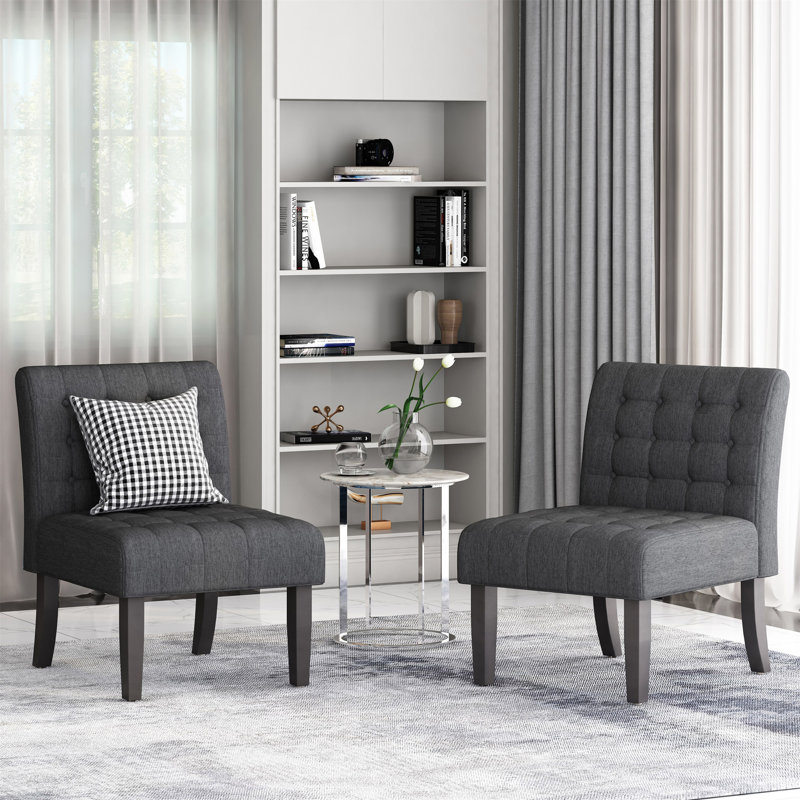 Ensemble de 2 chaises d'appoint (table non incluse), Gris anthracite