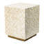 Tabouret de 14 po x 14 po x 18 po Adaire, de couleur crème, de motifs de losanges, d'une base en laiton et d'un mobilier d'intérieur polyvalent