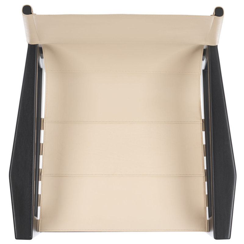 Tesso Leather Armchair, Black, White Genuine Leather