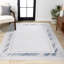 Tapis argenté / bleu Maythel-627302008