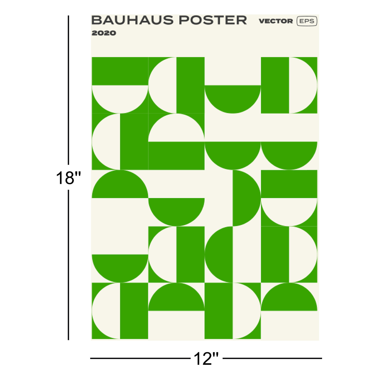 Bauhaus Geometric Pattern Background by Chaluk, 18" H x 12" W, No, Wrapped Canvas