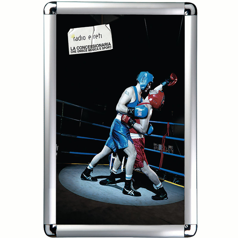 Cadre photo rond, 24 po x 36 po, Argent