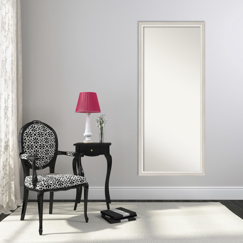 Miroir pleine grandeur Reshard Ridge, Argent blanc délavé, 64 po x 28 po