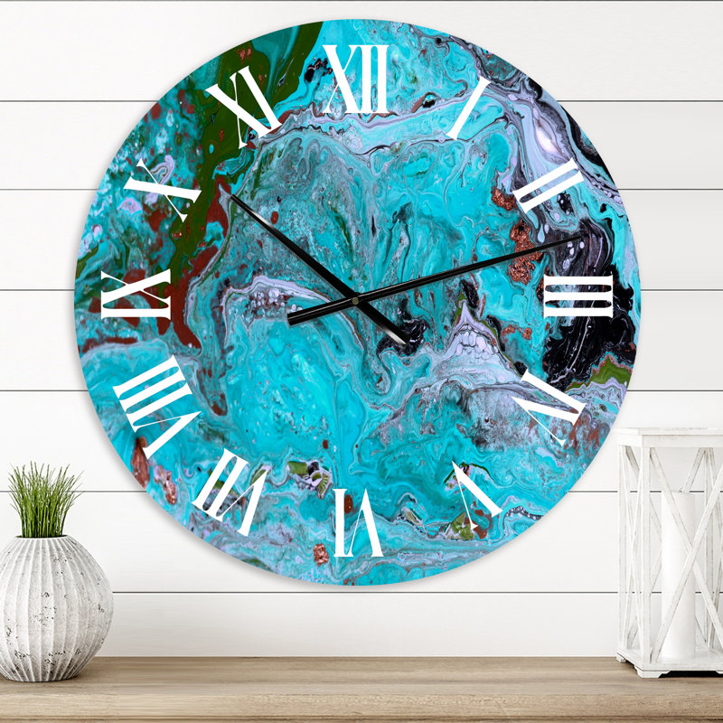 Agate Ripple, motif de texture de marbre I - horloge murale moderne, Petit