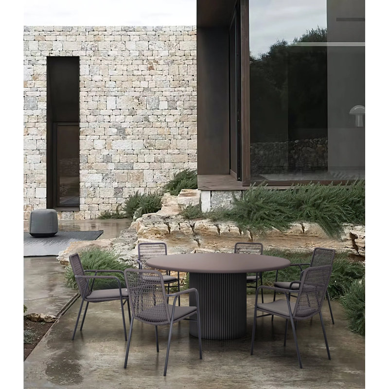 Milos Stackable Dining Chair + Smoke Cushion
