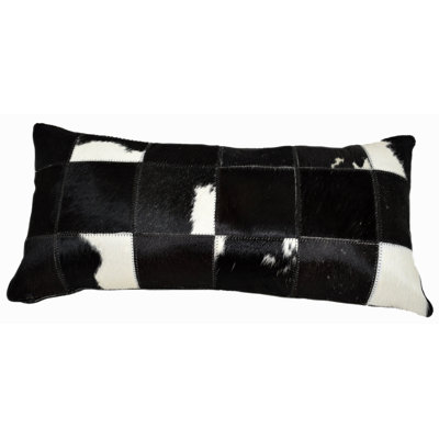 Animal Print Leather/Suede Reversible Throw Pillow