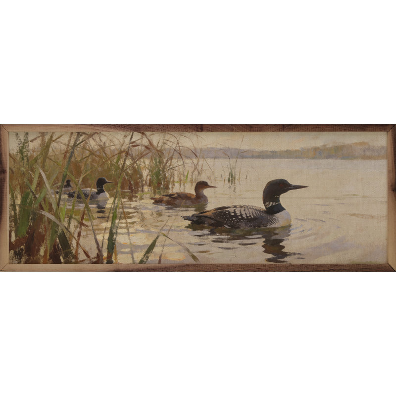 Loons Along The Shore, 12" H x 36" W