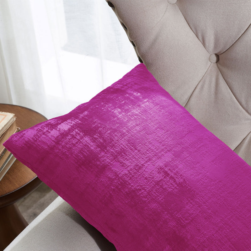 Raspberry Rose Textured Velvet Rectangular Pillow Covers