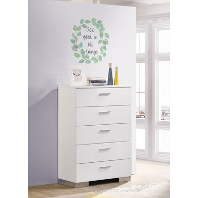 Clapp 5-Drawer High Gloss Wood Chest