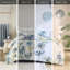 Édredon pour très grand lit - Coton avec imprimé de texture tropicale bleue et taille très facile d'entretien-122457740