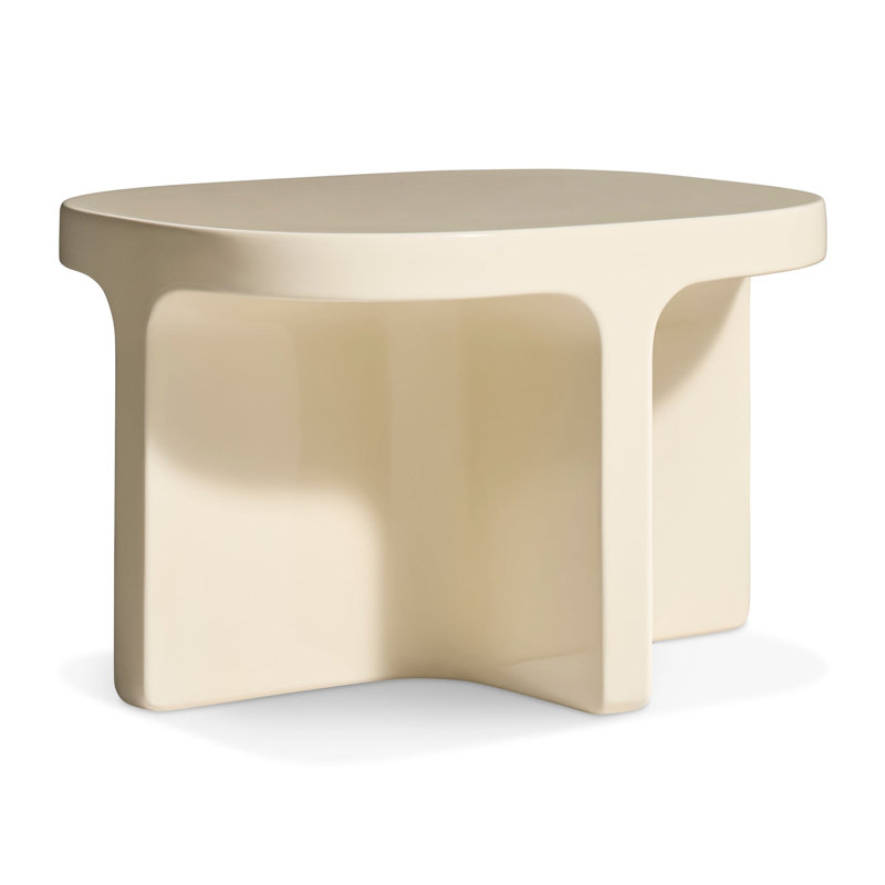 Small Talk Outdoor Side Table, 12" H x 20" W x 16" D, Ivoire ivoire