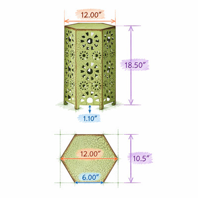 Table d'appoint avec motif découpé Sunburst