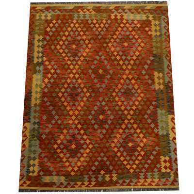 Tapis rouge tissé à la main Azpeitia