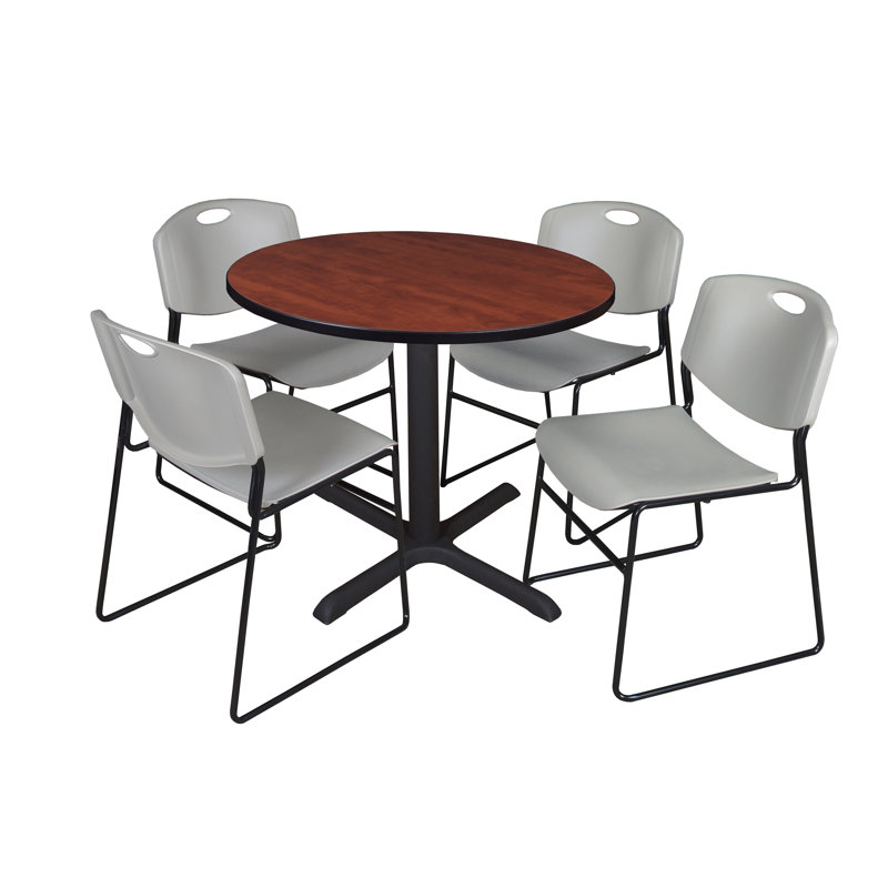 Neyland Cain Dining Table, Gris, H 29 po x l 42 po x P 42 po, Cerisier