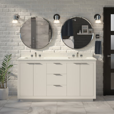 Wakina 60"" Double Bathroom Vanity Set -  Orren Ellis, 4E1701BC30DD4AB48037909BEFB2A2E4