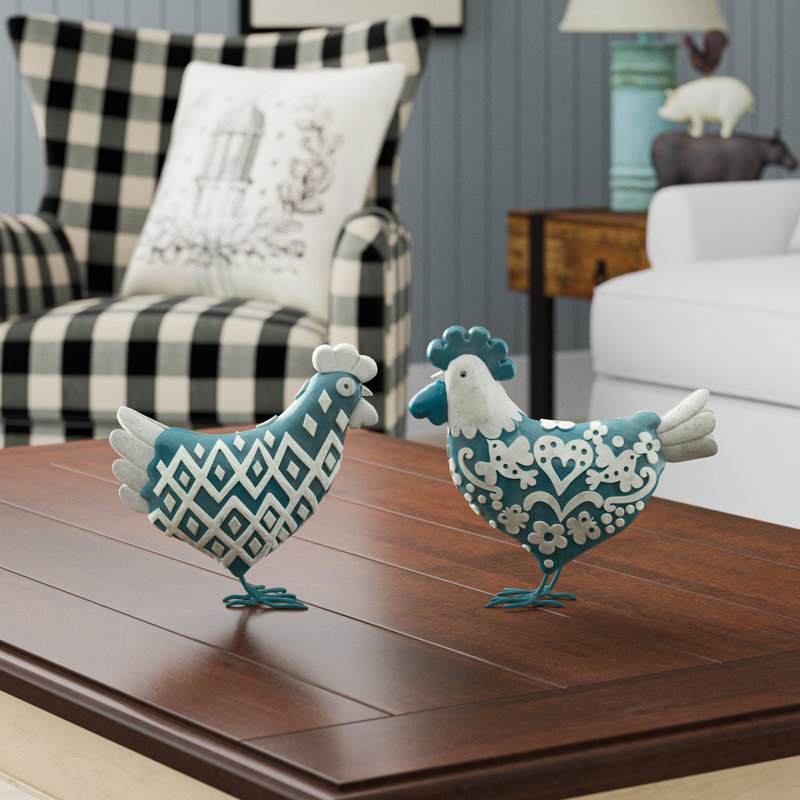 Ensemble de 2 figurines Sherlyn Farmhouse, sarcelle