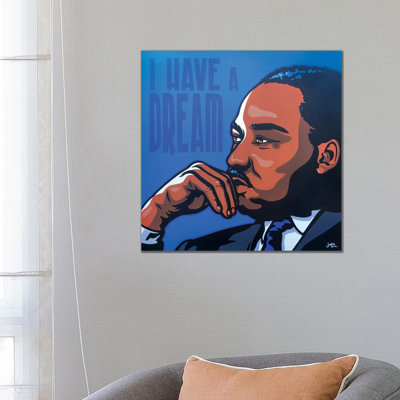 Mlk 1 Piece Wrapped Canvas Wall Art