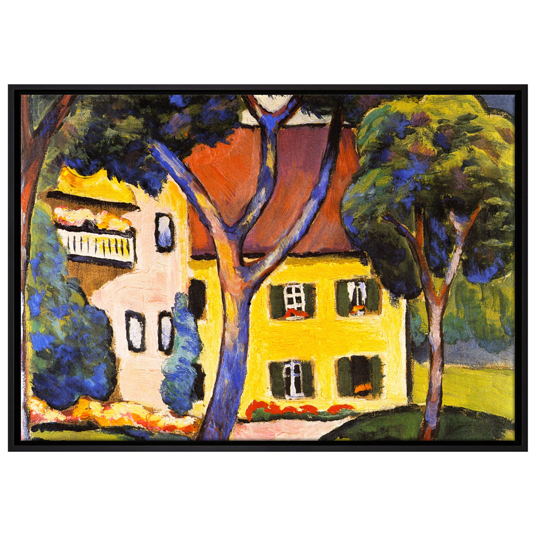 Gerahmter Kunstdruck Leinwandbild Staudacherhaus am Tegernsee von August Macke