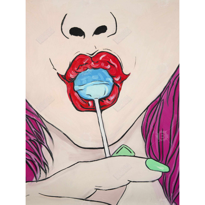 Lollipop - Toile encadrée Pop Art, H 49,25 po x l 37,25 po