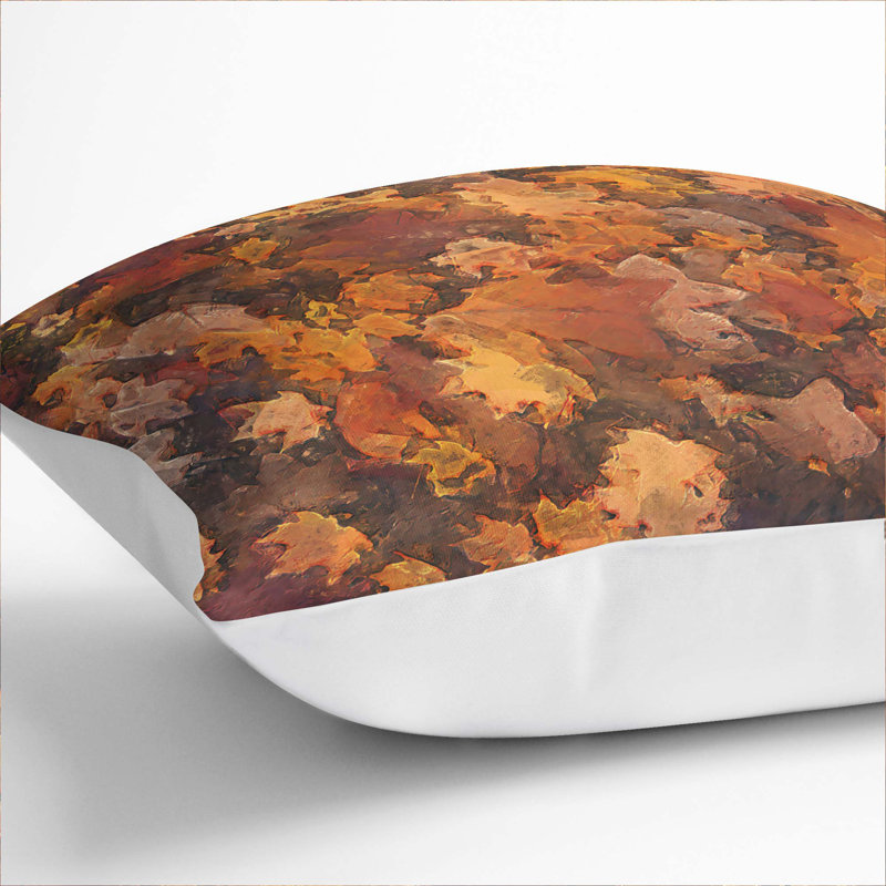 Fallen Leaves Cushion with Filling, White, 55cm H x 55cm W x 20cm D