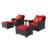 Mifflin 5 Piece Rattan Sunbrella Multiple Chairs Seating Group with Cushions-1191197473