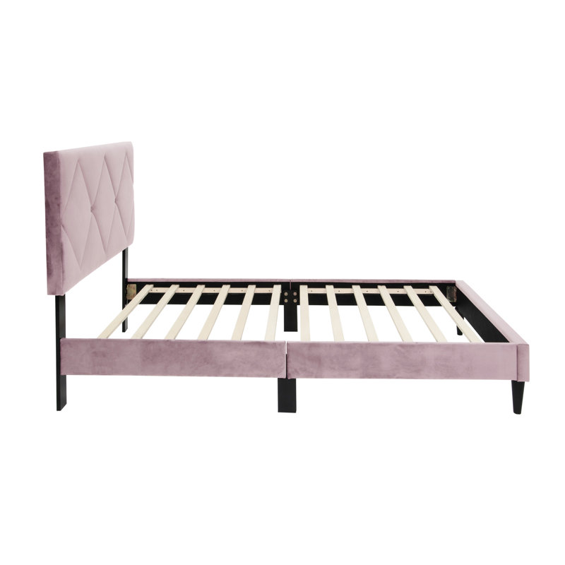 Lit simple en velours avec tête de lit réglable - base 12, qualité de sommeil personnalisable et expérience de confort, aucun besoin de sommier tapissier, pour un meilleur repos,